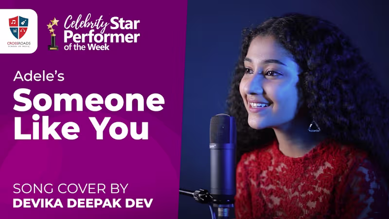 Cover image for Adele's Someone Like You Cover By DEVIKA DEEPAK DEV |Crossroads…