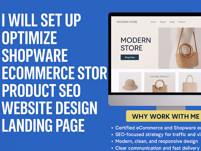 Cover image for I will setup optimize shopware ecommerce store product SEO 