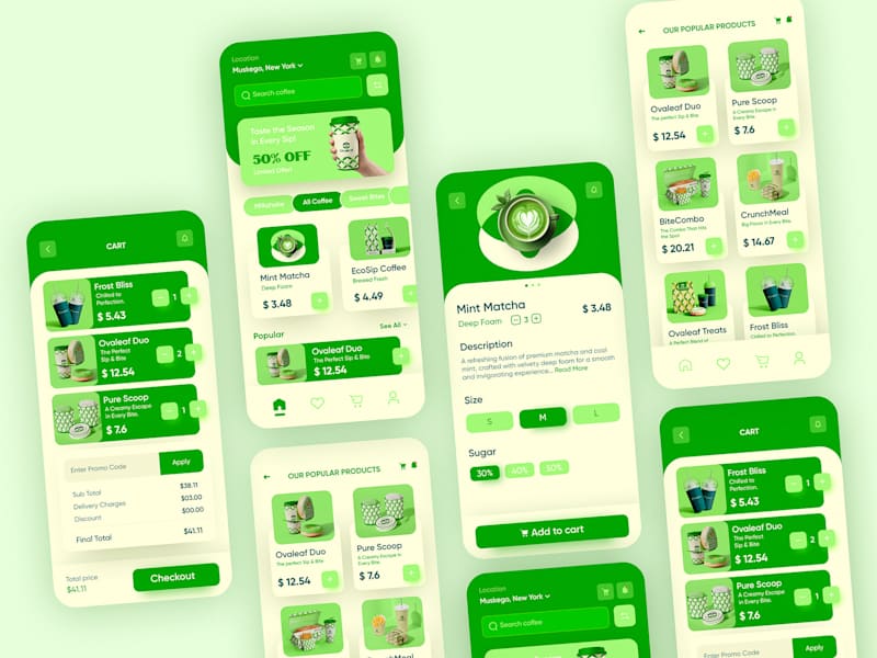 Cover image for Oval Leaf Café App Design