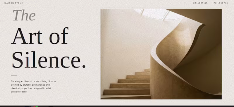 Cover image for Maison Stone is a minimalist luxury architecture portfolio a...