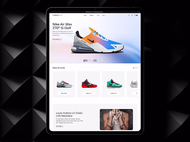 Cover image for Hypebeast Store: A Sleek, Seamless E-Commerce Redesign