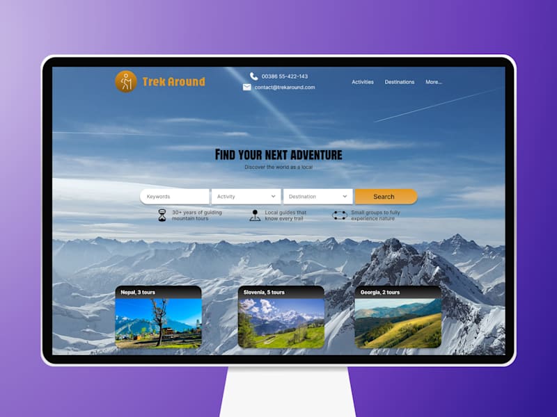 Cover image for Travel Agency Website - First Visible Screen Redesign