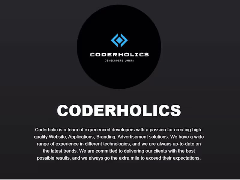 Cover image for Coderholics Portfolio