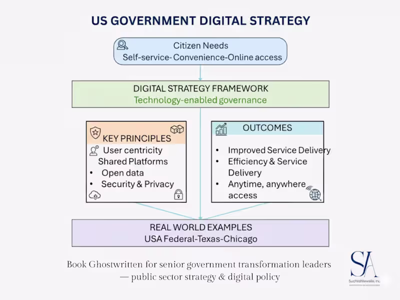Cover image for A book ghostwritten for senior government transformation lea...