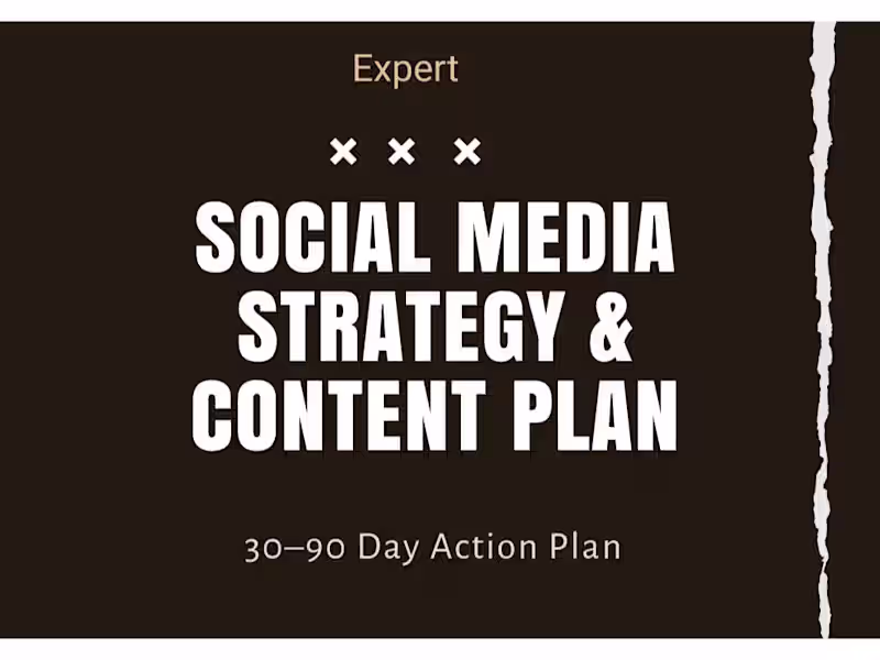 Cover image for I will craft an expert social media strategy and content plan