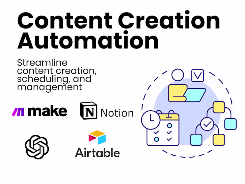 Cover image for Content Automation setup with make, notion, zapier & Airtable 