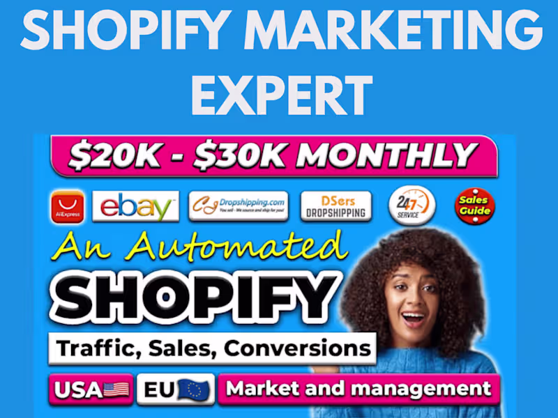 Cover image for Boost shopify sales website promotion dropshipping marketing