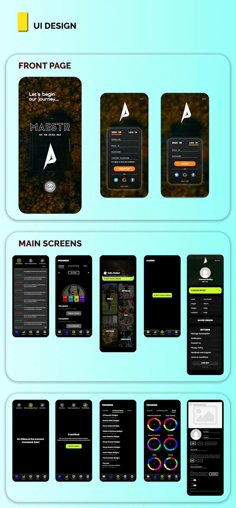 Cover image for MAESTR | UI/UX of a Football Training App :: Behance