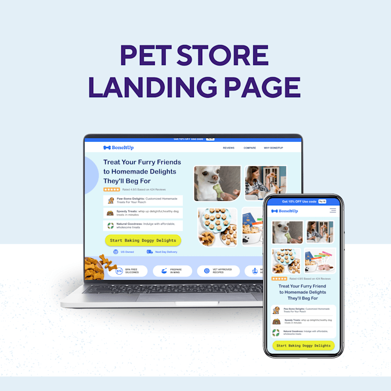 Cover image for Pet store shopify CRO Landing page design