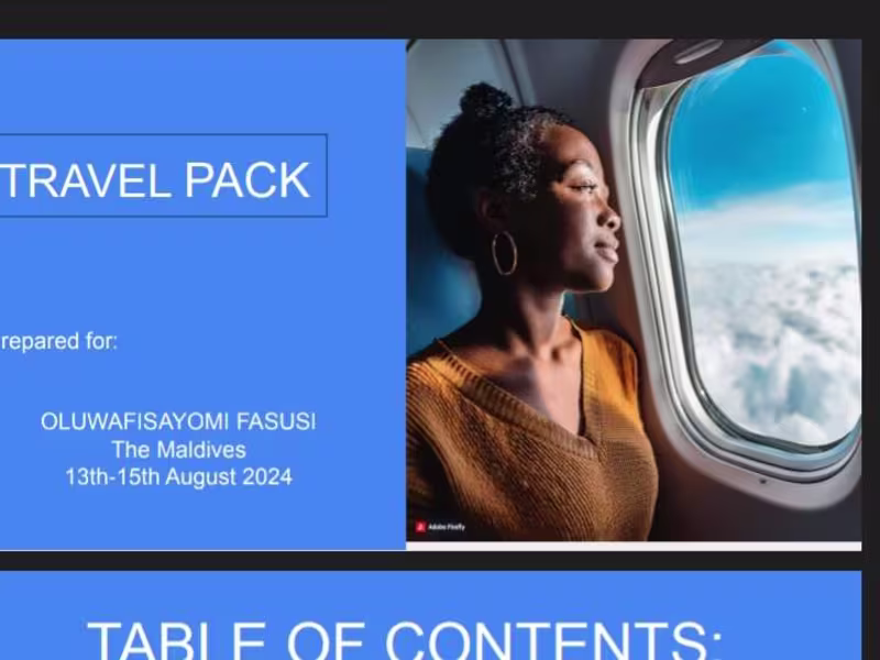 Cover image for Travel Pack and Iteneary 