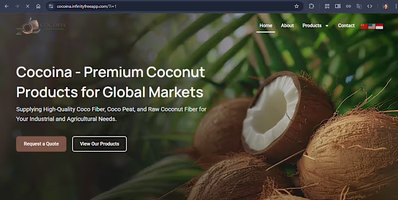 Cover image for Cocoina - Coconut Products Export Website Development