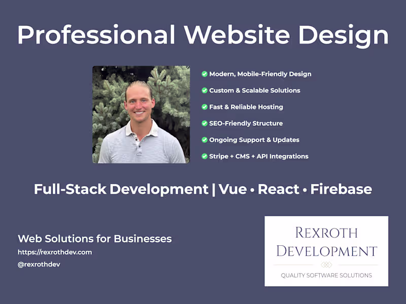 Cover image for Custom Websites & Web Apps | Modern, Scalable, User-Friendly