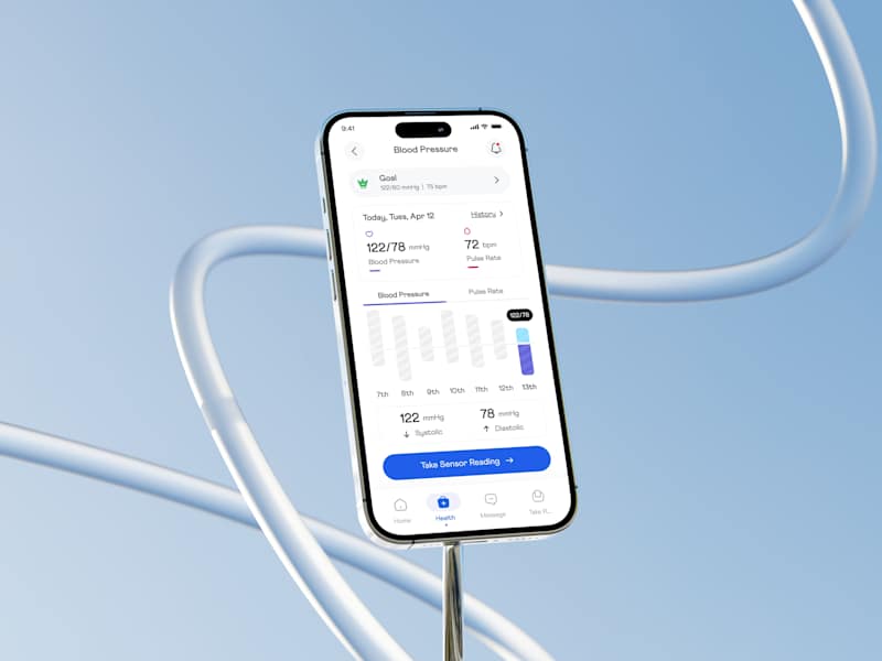 Cover image for Health Tracker App – Real-Time Blood Pressure Monitoring UI