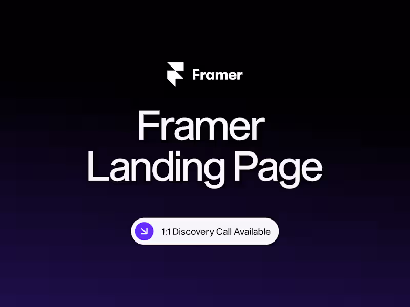 Cover image for Framer Landing Page — Design & Development (1 Week Sprint)