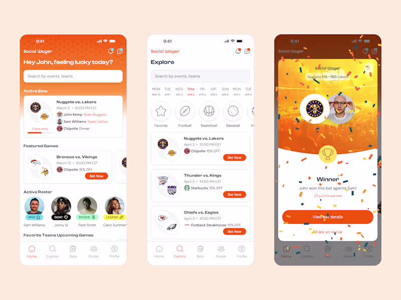 Cover image for Social Wager Mobile App