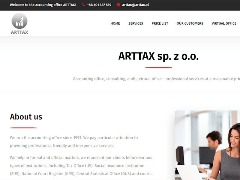Cover image for Landing page for an accounting office