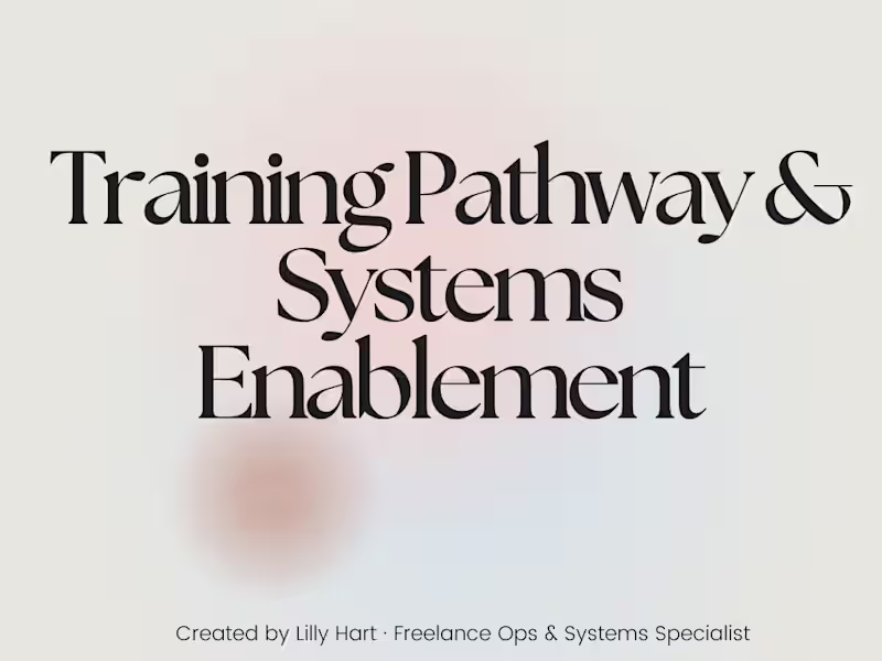 Cover image for Operations Assistant Training Design Project