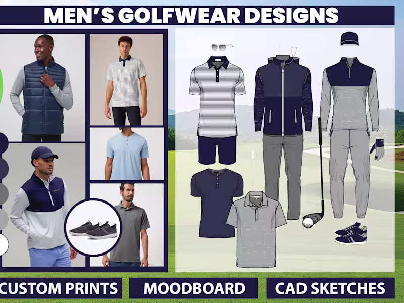 Cover image for I will design & tech pack your golf collection ⛳️🏌️‍♀️🏌️‍♂️