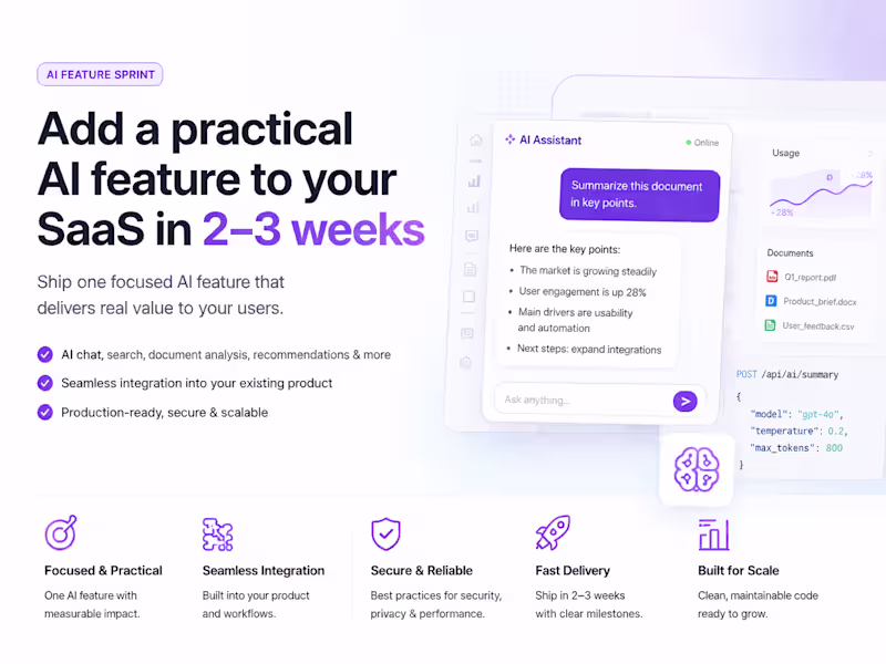 Cover image for AI Feature Sprint for SaaS