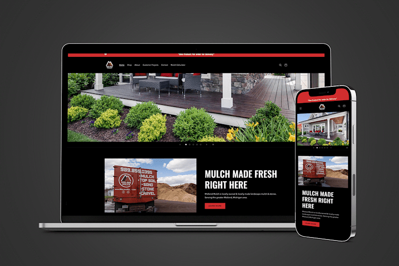 Cover image for Shopify Website Design - Midland Mulch