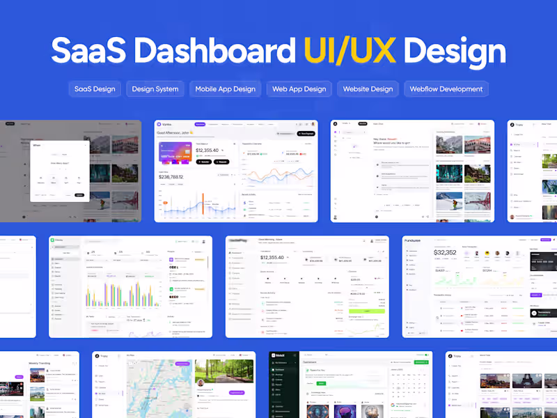 Cover image for I will design a modern SaaS web app or dashboard UI/UX