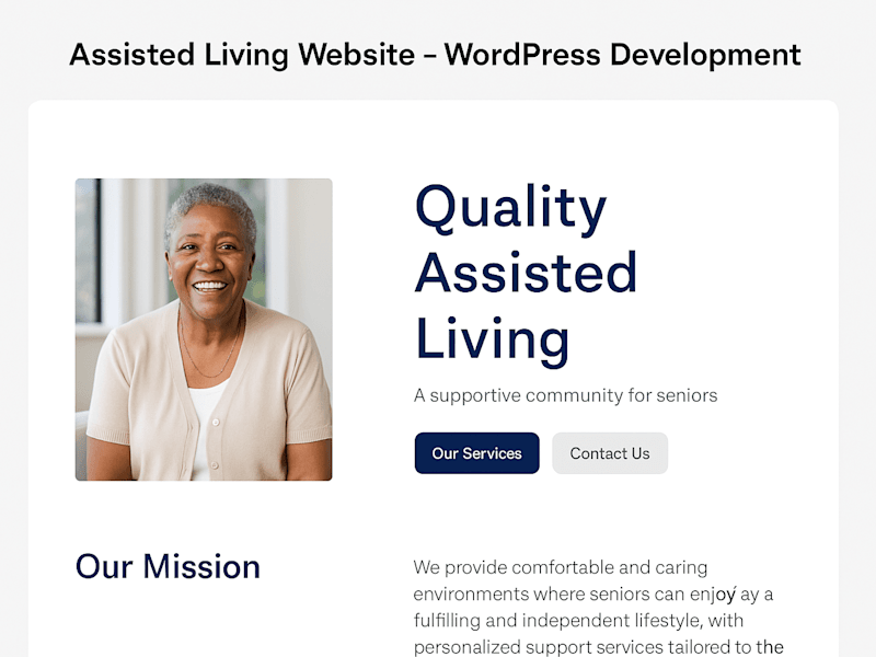 Cover image for Assisted Living Website – WordPress Development