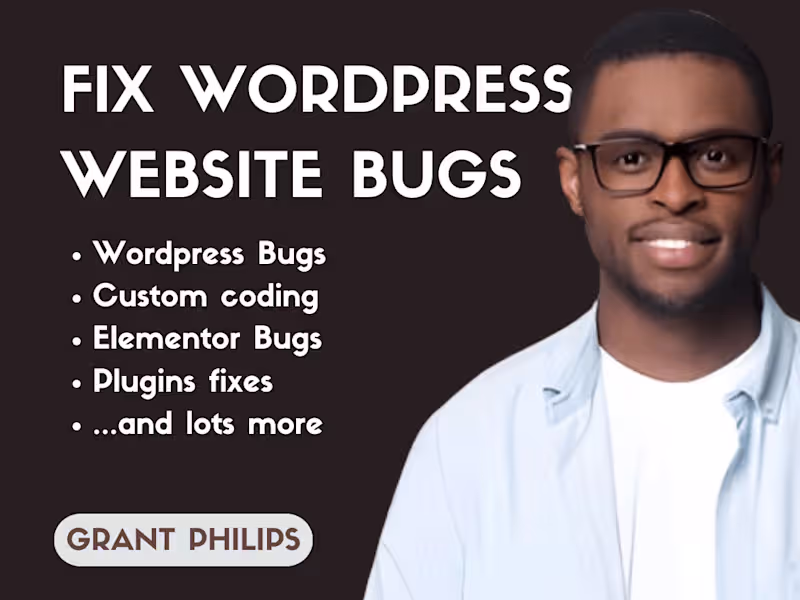 Cover image for Fix any wordpress elementor issue, woocommerce bug, plugin error