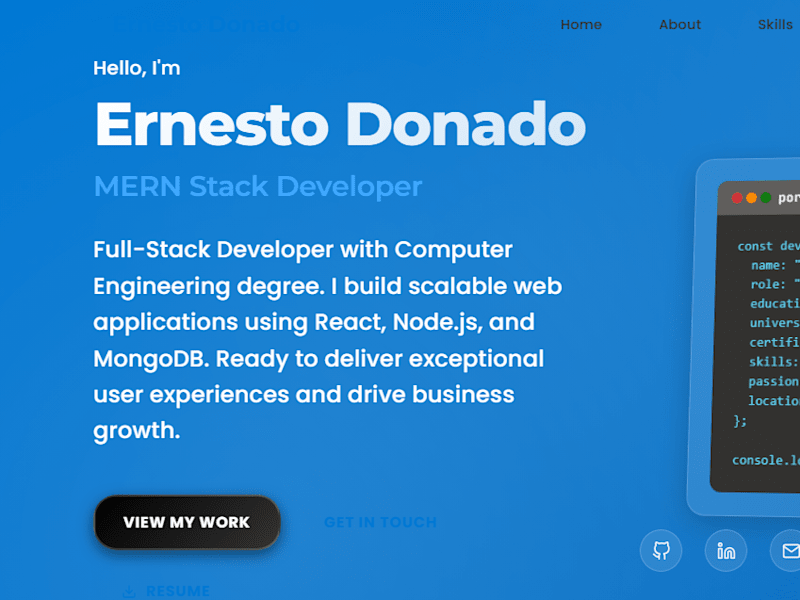 Cover image for Ernesto Donado - Portfolio