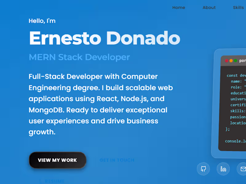 Cover image for Ernesto Donado - Portfolio