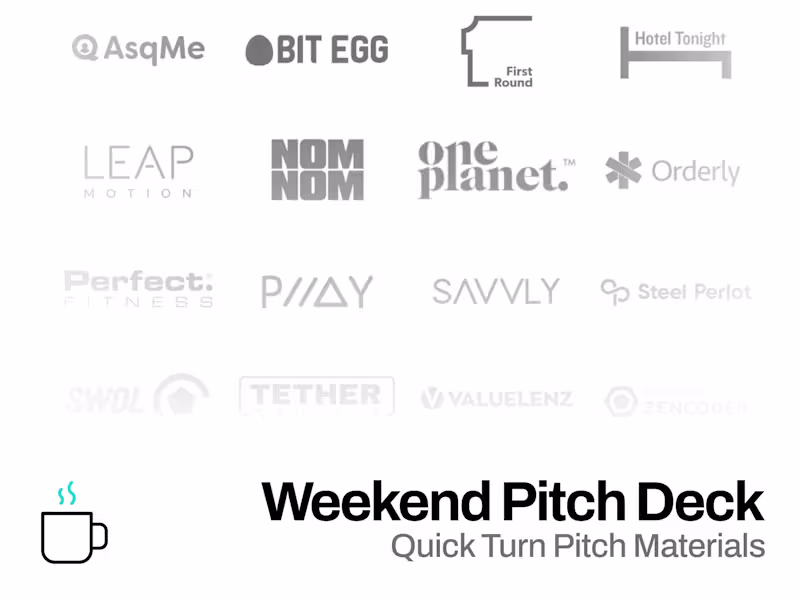 Cover image for Weekend Pitch Deck