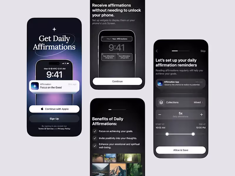 Cover image for Affirmation App Onboarding