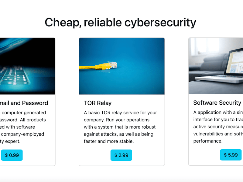 Cover image for Cybersecurity Landing Page