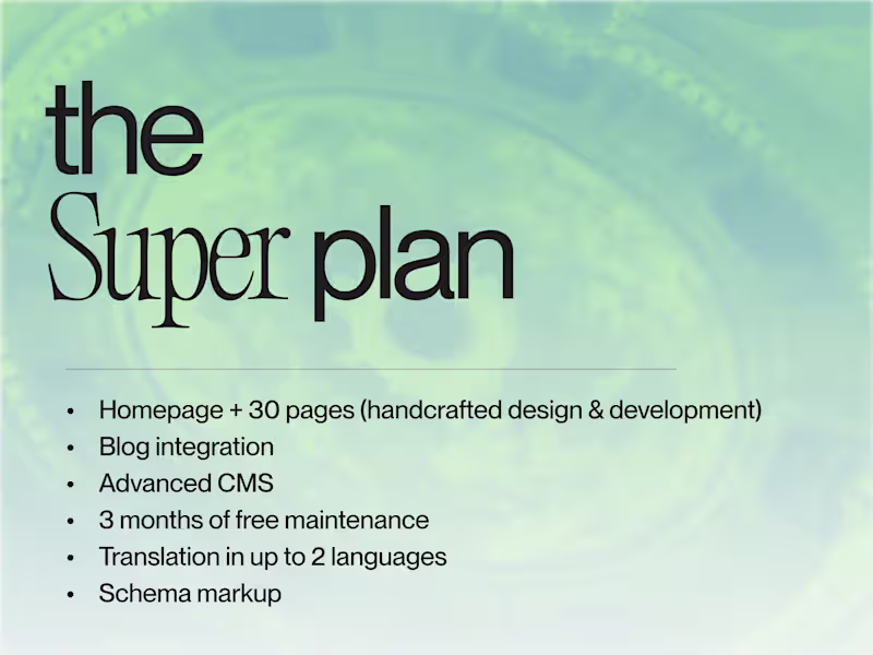 Cover image for the Super Plan — up to 30 pages / E-Commerce