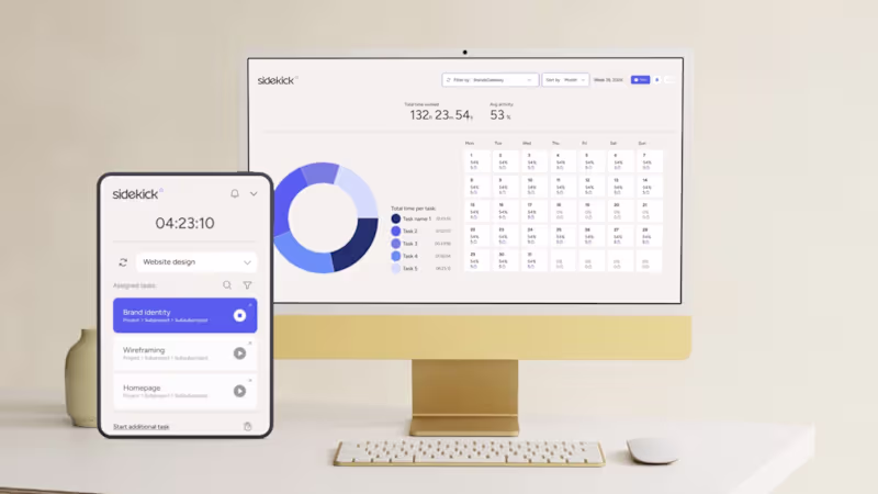 Cover image for Sidekick Time Tracking App UI Design