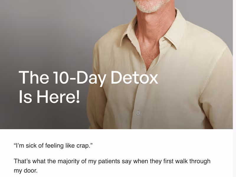 Cover image for Registration email for Dr. Mark Hyman's 10-Day Detox
