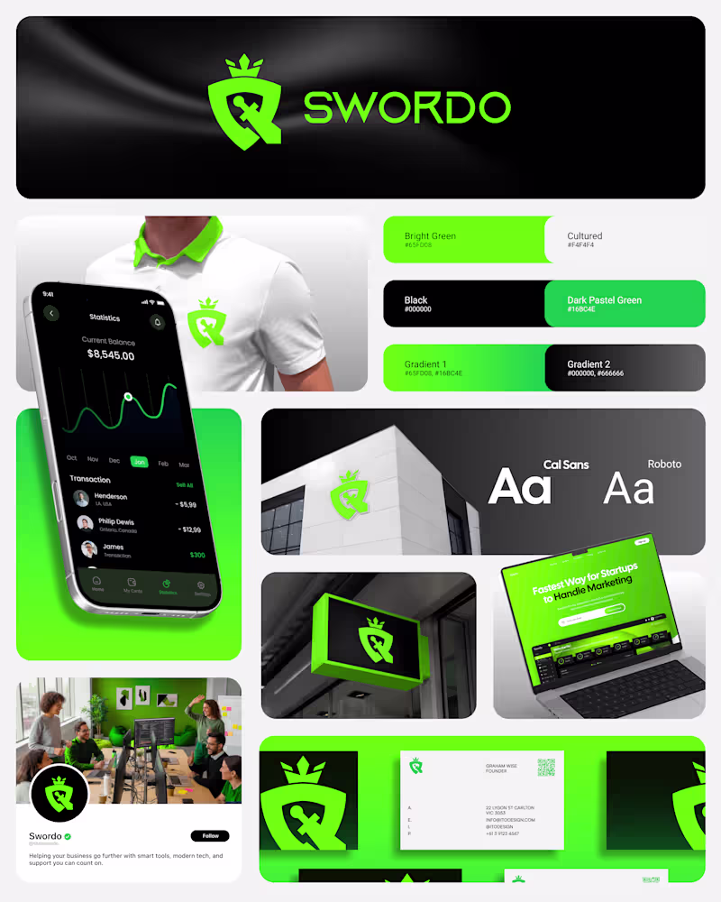 Cover image for Developed a complete brand identity for SWORDO, shaping ever...