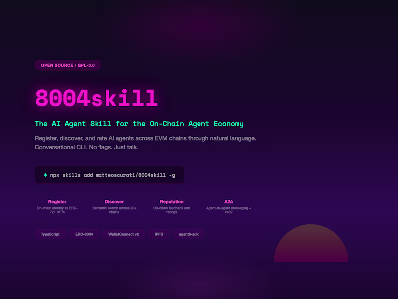 Cover image for 8004skill — AI Agent Skill