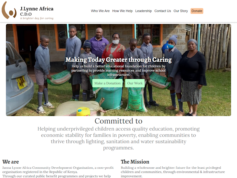 Cover image for Drupal Website Development for Janna Lynne Africa NGO