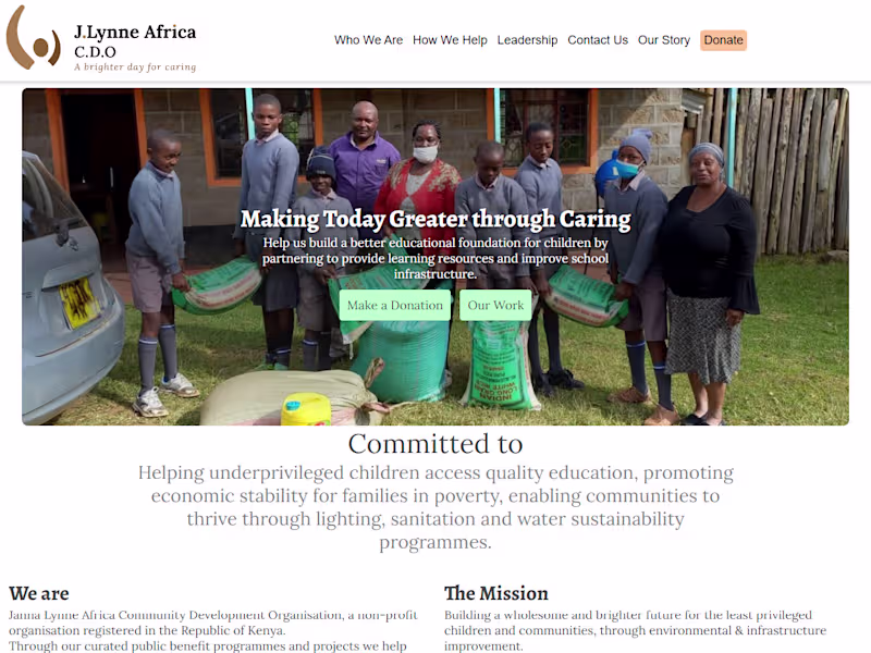 Cover image for Drupal Website Development for Janna Lynne Africa NGO