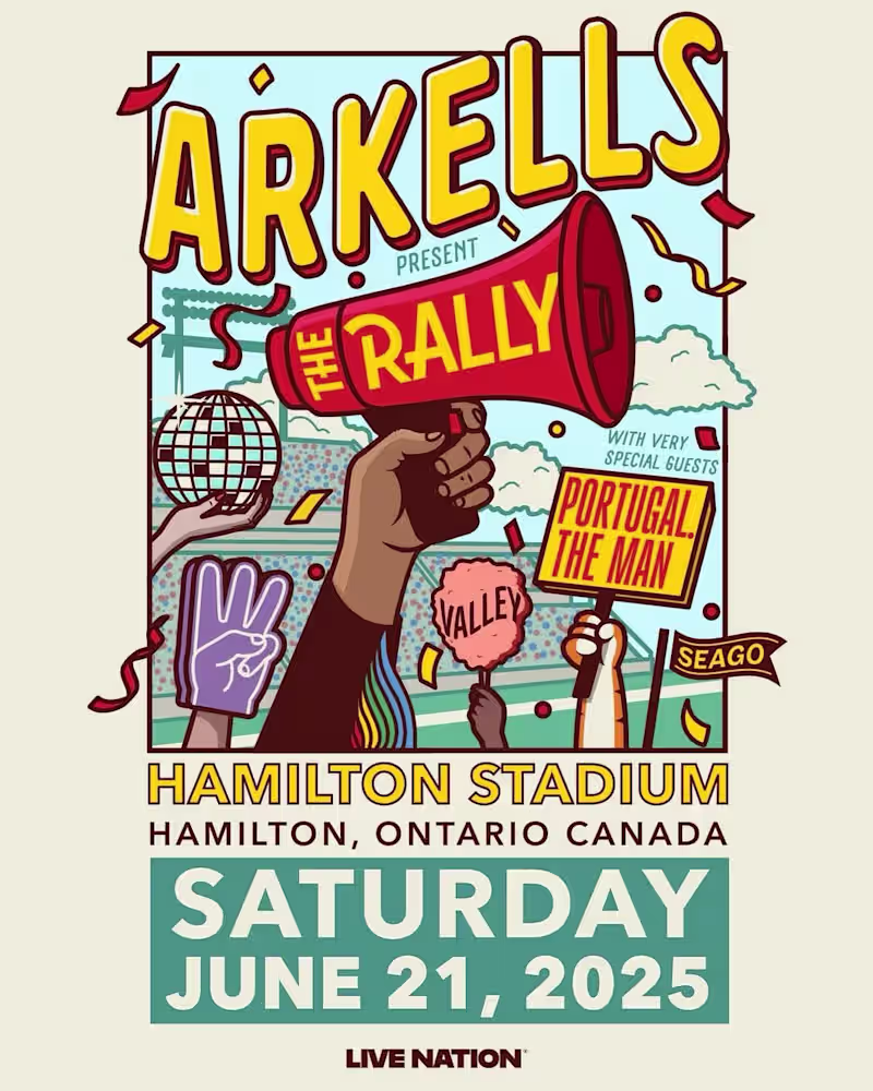 Cover image for The  Arkells "The Rally" 2025 Poster Design