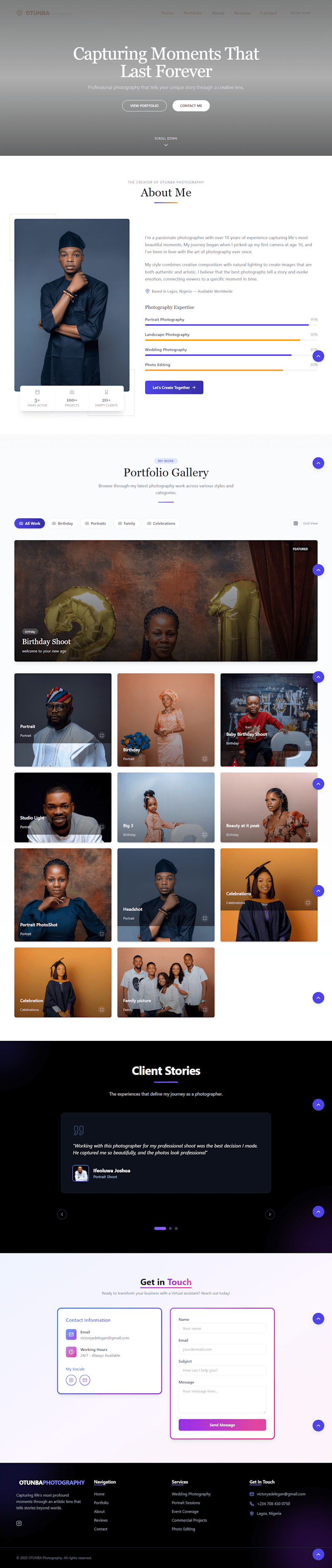 Cover image for Responsive Portfolio Website for Photographer