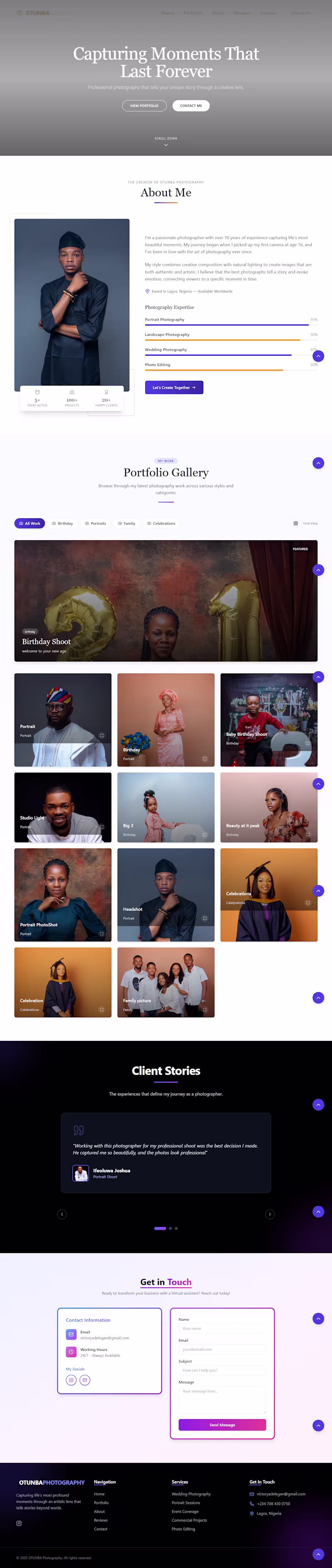 Cover image for Responsive Portfolio Website for Photographer