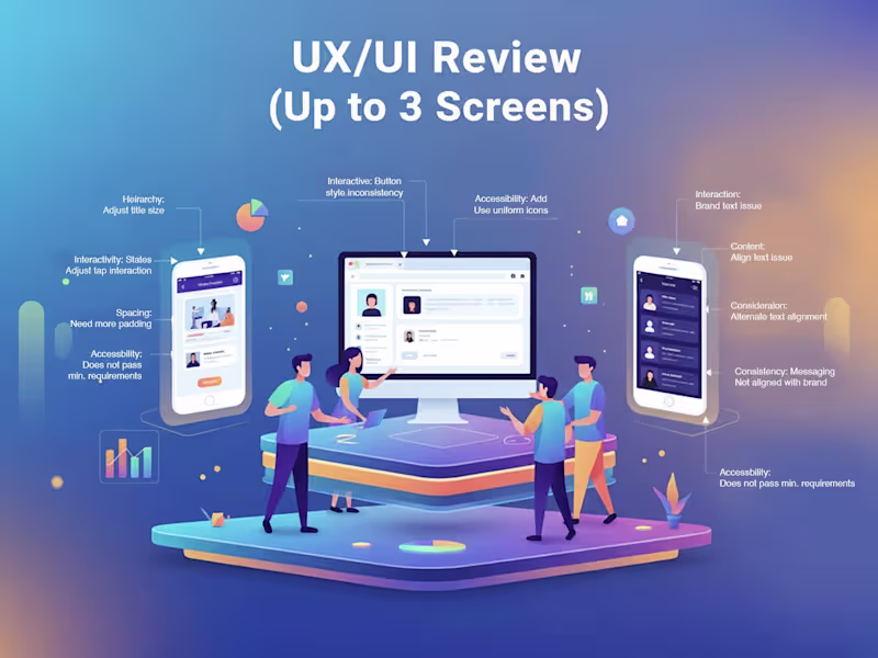 Cover image for UX/UI Review (Up to 3 Screens)