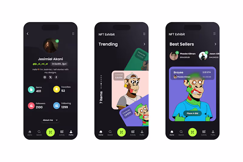 Cover image for NFT Exhibit- Mobile Experience for Digital Collectibles