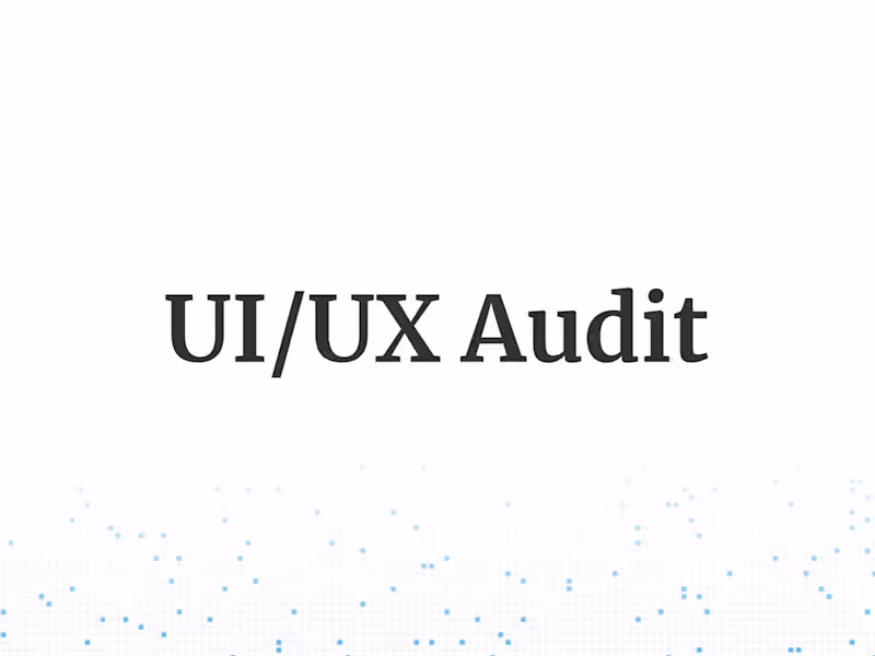 Cover image for UI/UX Audit