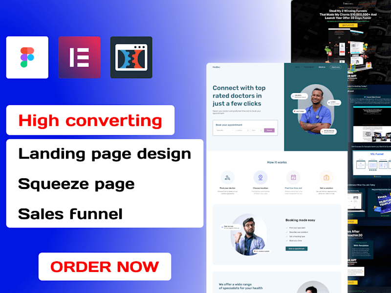 Cover image for I will design a landing page in figma, elementor or clickfunnels