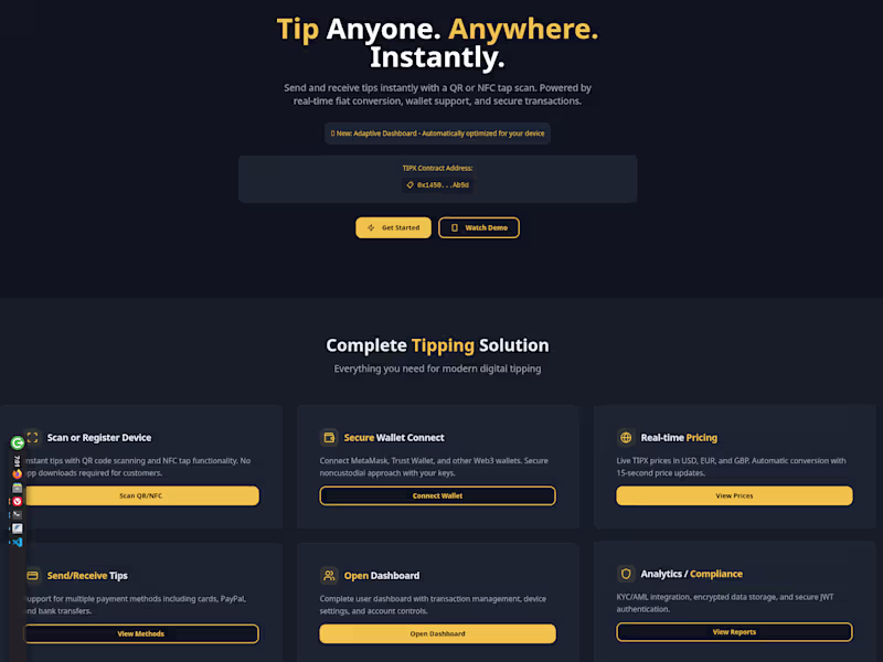 Cover image for CryptoTipX: Digital Tipping Made Simple