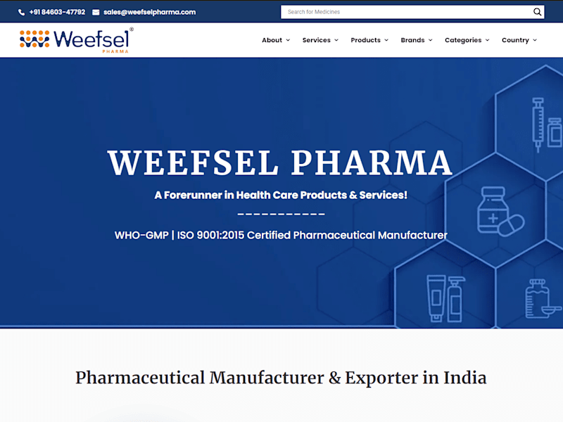 Cover image for Weefsel Pharma: Pharmaceutical Manufacturing Company In India