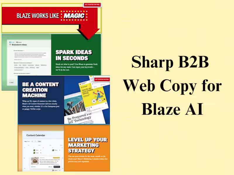 Cover image for Sharp B2B Web Page Copy for Blaze AI