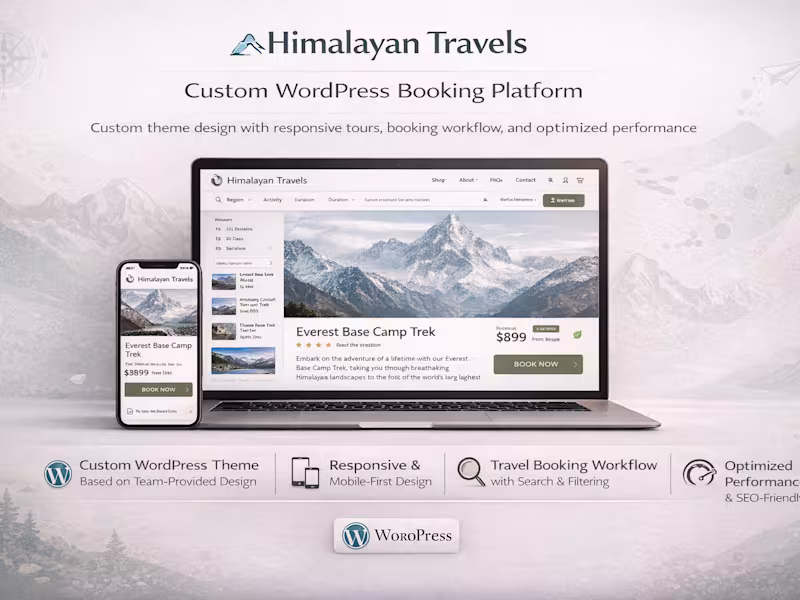 Cover image for Himalayan Travels WordPress Platform Development